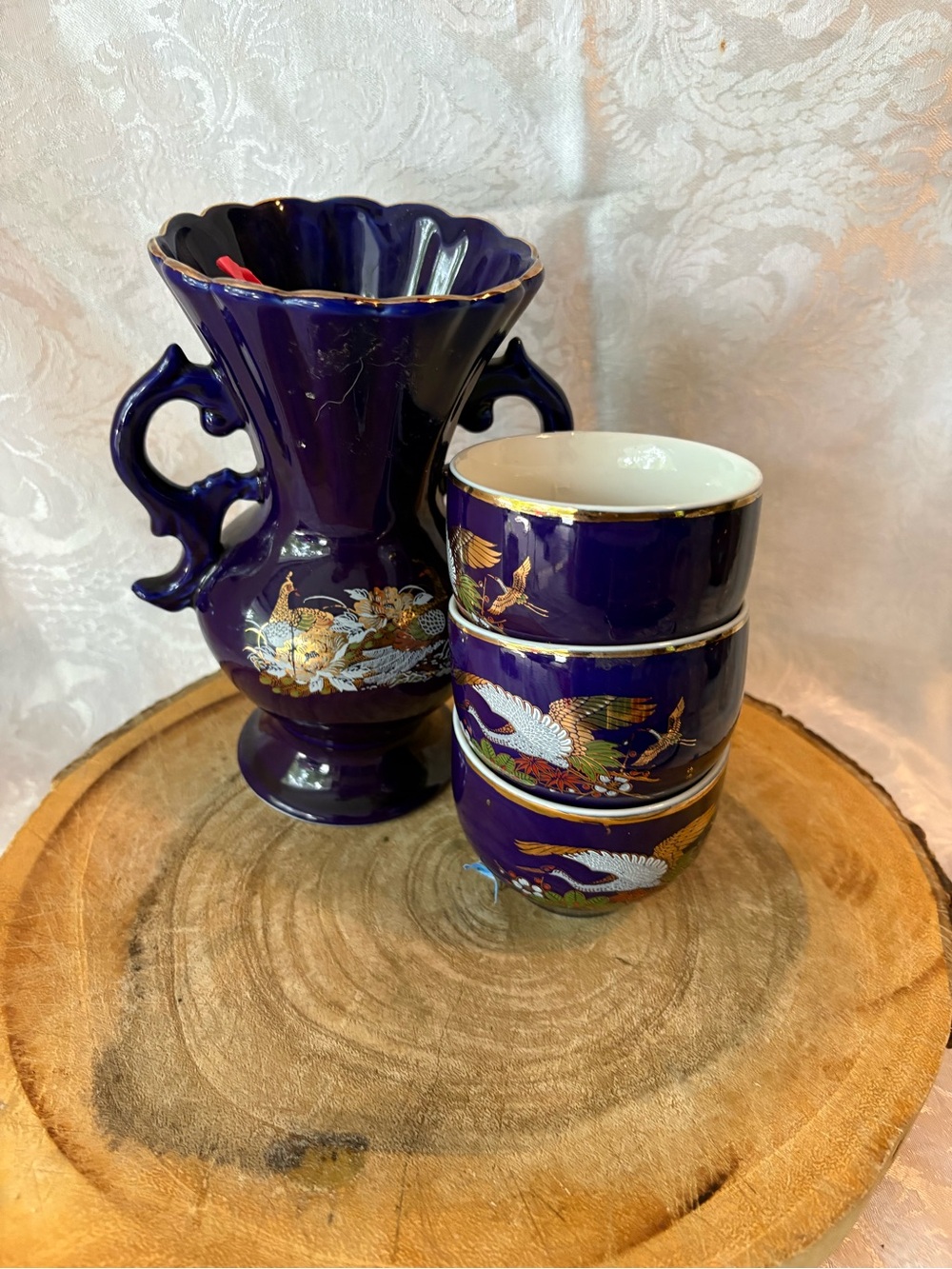 chinese porcelain cobalt blue set